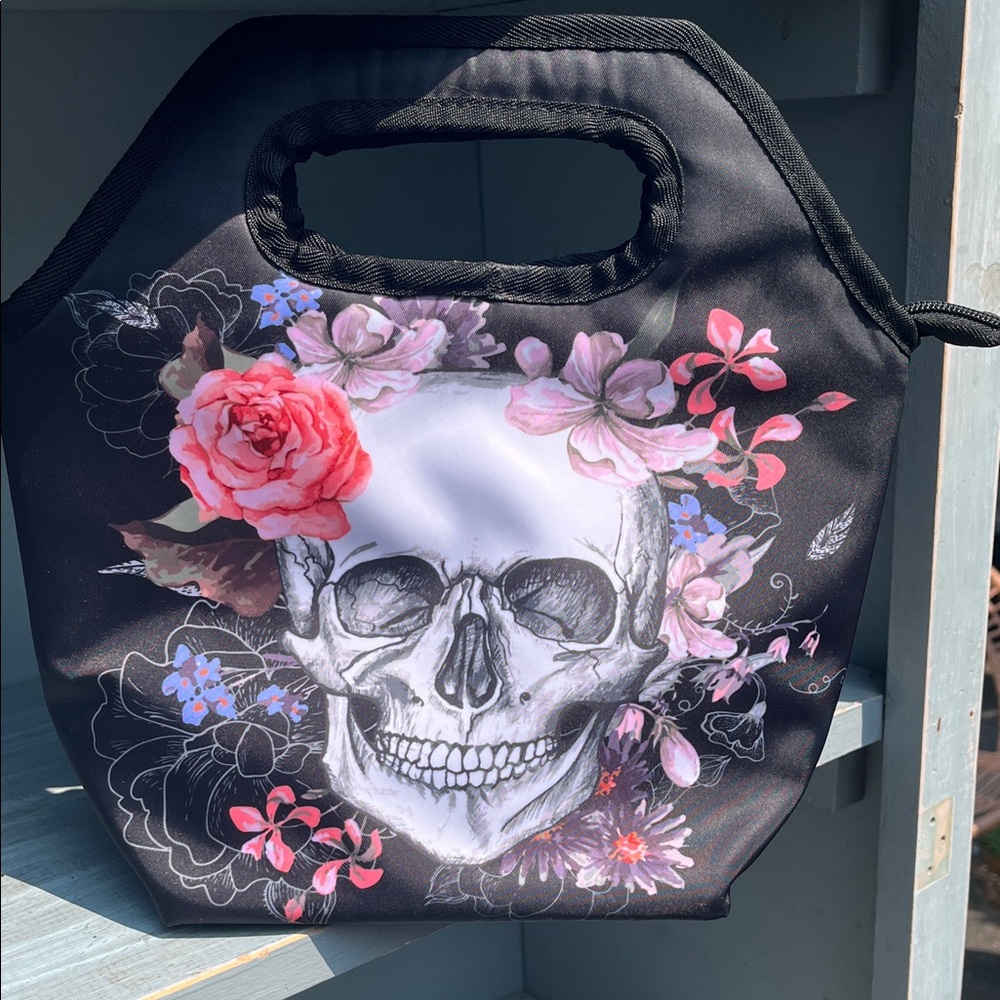 Floral Skull Lunch Tote